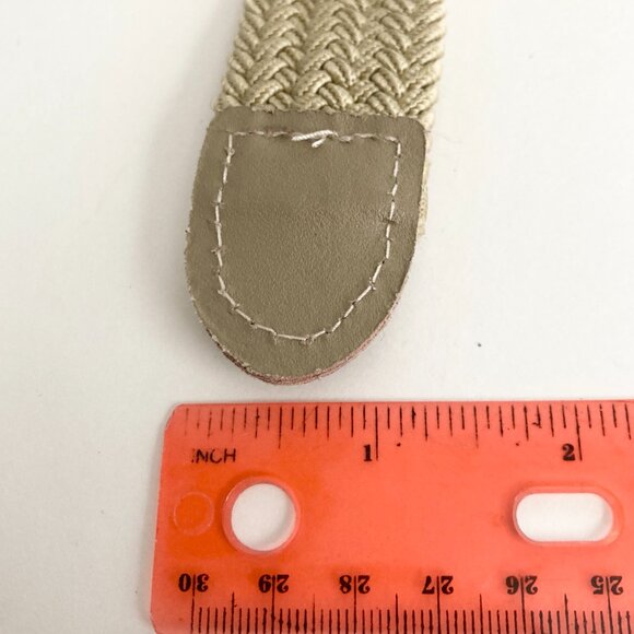 Vintage Braided Womens Belt Cream Beige Tan Size 30 S/M 27-33" Leather Taiwan - Picture 10 of 11